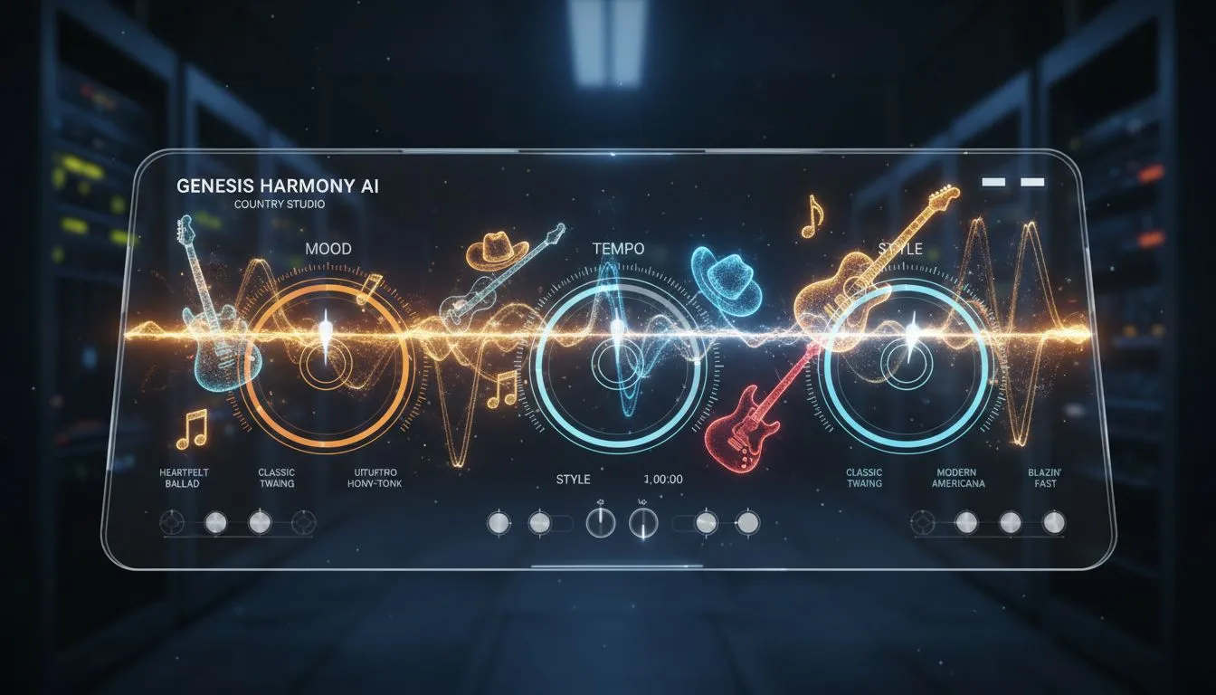 Aanpasbare AI-gegenereerde Countrymuziek